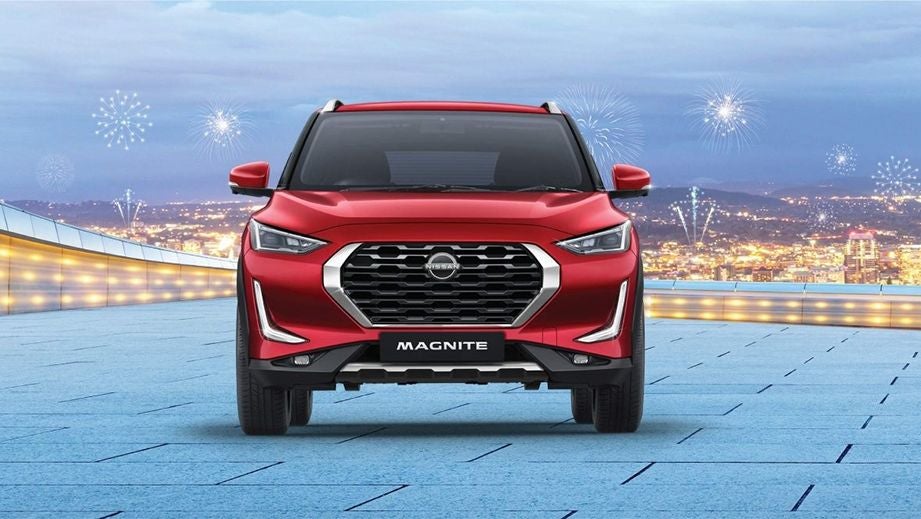 Front view of a Nissan Magnite 2020-2023