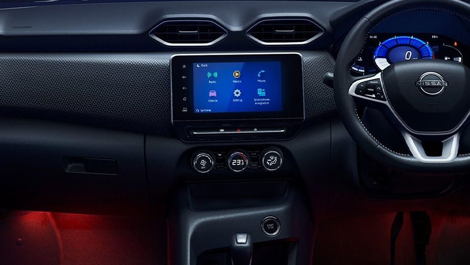 interior dashboard of a Nissan Magnite 2020-2023