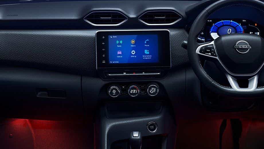 interior dashboard of a Nissan Magnite 2020-2023