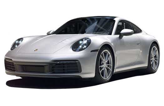 front three-quarter view of a White Porsche 911