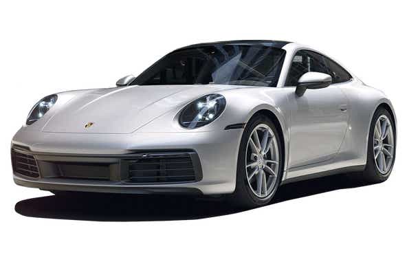 front three-quarter view of a White Porsche 911