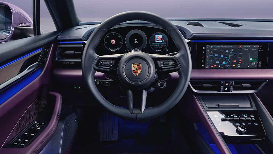 Interior dashboard of a Porsche Macan EV