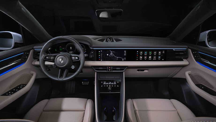 Interior dashboard of a Porsche Macan EV