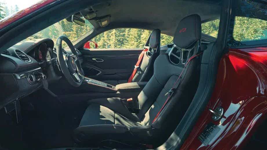 interior front seats and dashboard of a Porsche 718