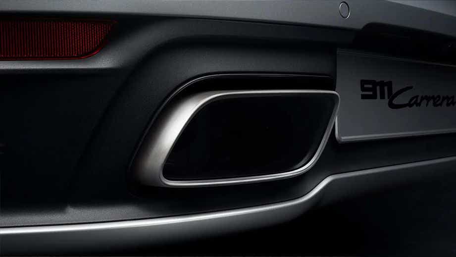 Exhaust close-up of a Porsche 911