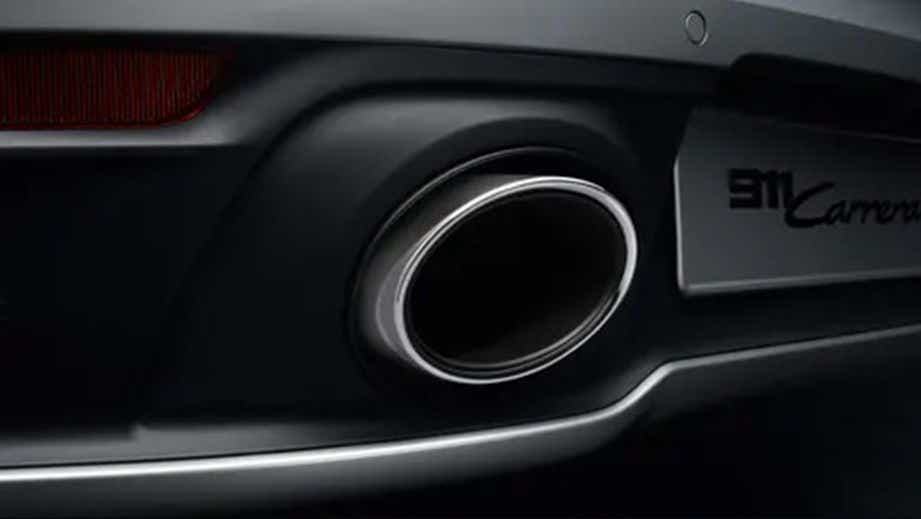 Exhaust close-up of a Porsche 911 Carrera