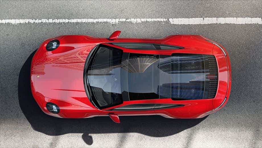 top view of a Porsche 911