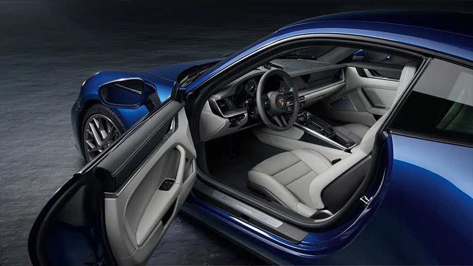 driver's side interior of a Porsche 911
