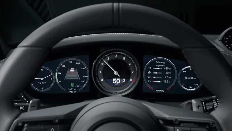 interior dashboard of a Porsche 911