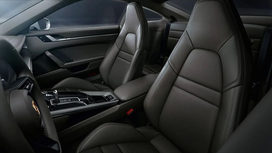 interior front seat view of a Porsche 911