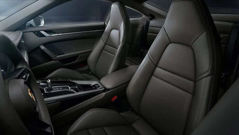 interior front seat view of a Porsche 911