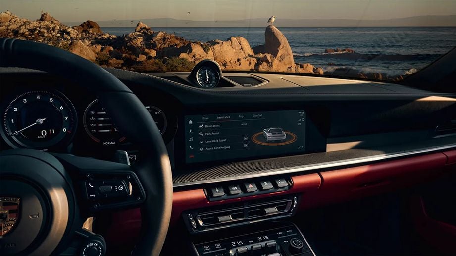 interior dashboard of a Porsche 911