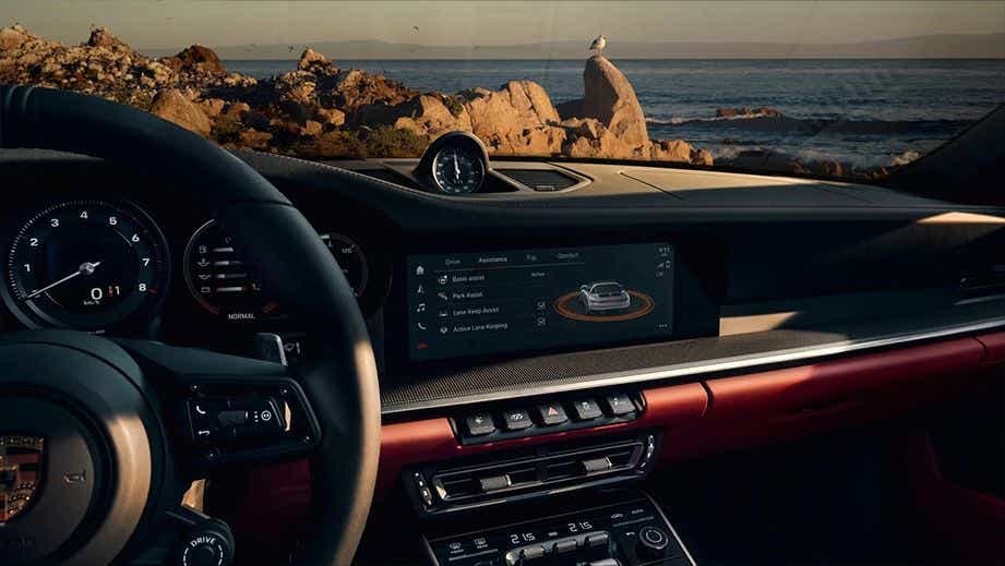 interior dashboard of a Porsche 911