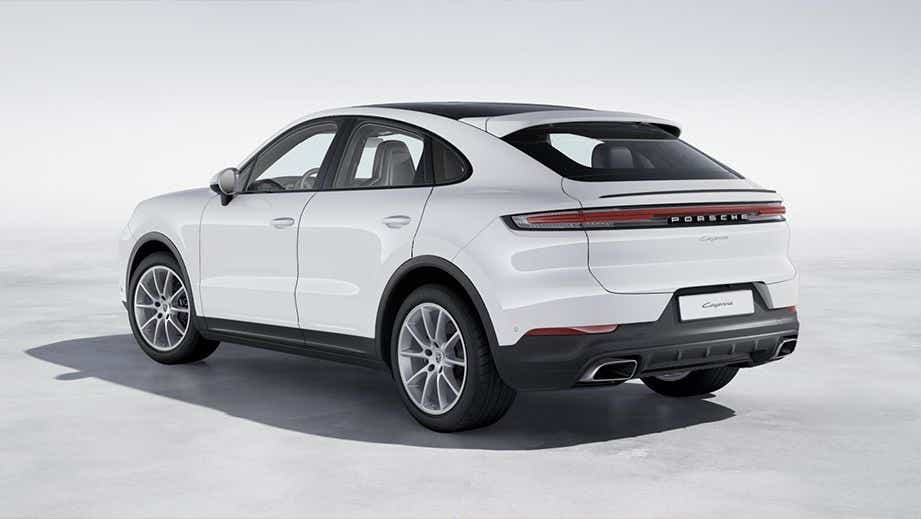 rear three-quarter view of a Porsche Cayenne Coupe