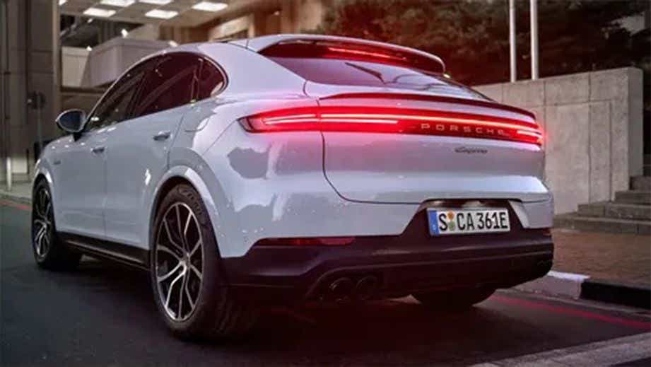 rear three-quarter of a Porsche Cayenne Coupe