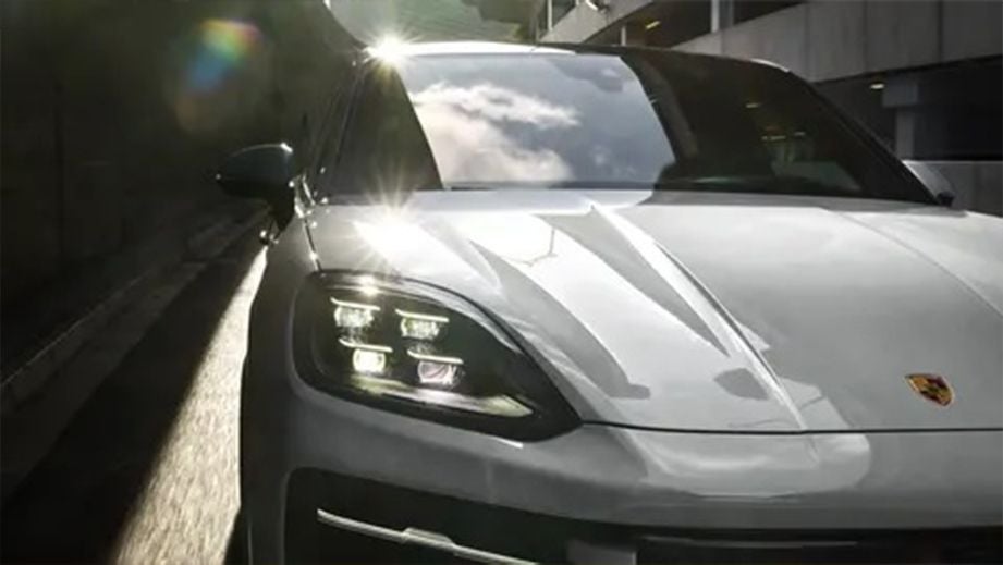 Front view of a Porsche Cayenne Coupe