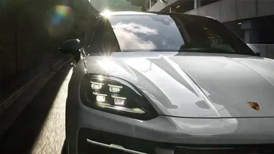 Front view of a Porsche Cayenne Coupe