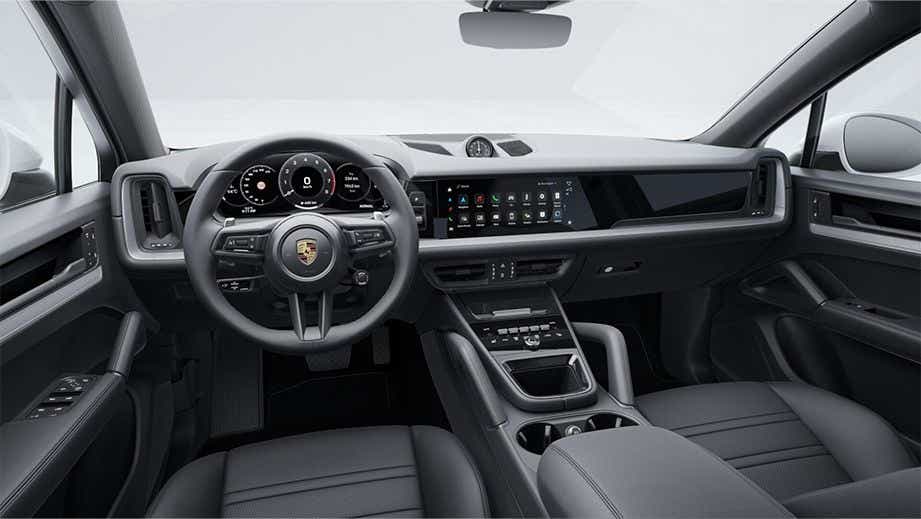 Interior dashboard of a Porsche Cayenne Coupe
