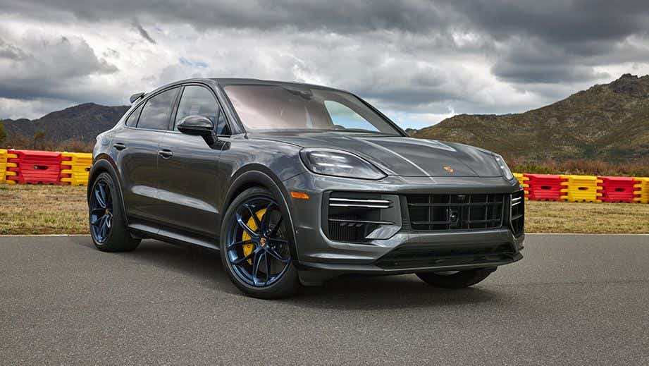 front three-quarter view of a Porsche Cayenne