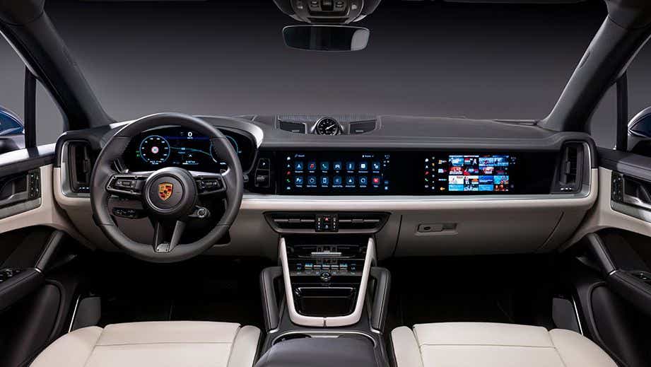 interior dashboard of a Porsche Cayenne