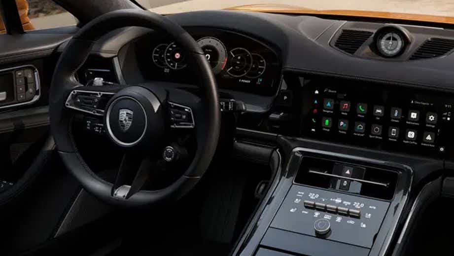 Interior dashboard of a Porsche Panamera