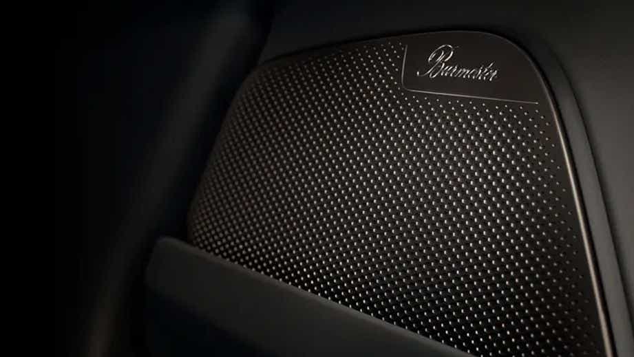 Burmester speaker grille close-up of a Porsche Panamera