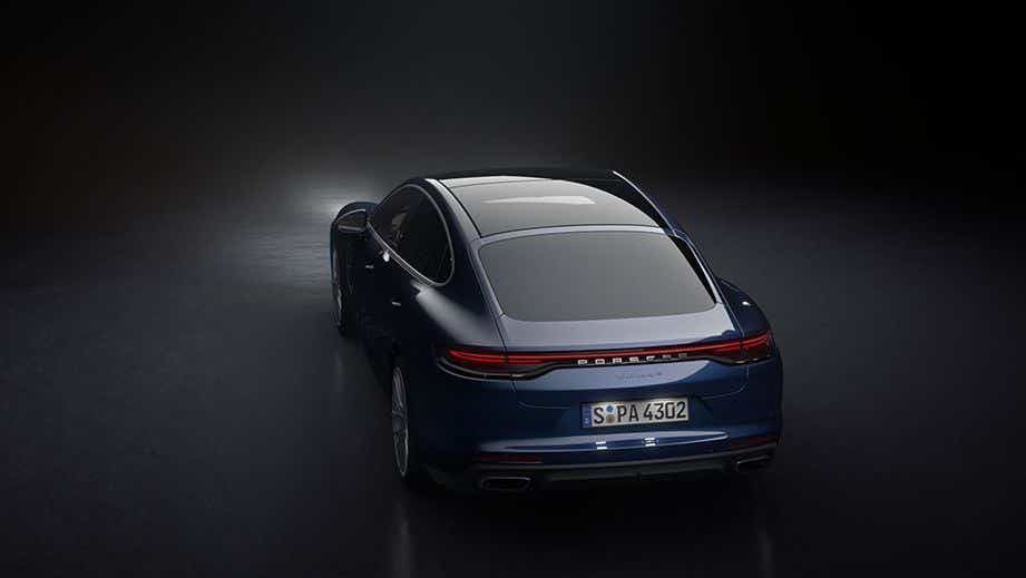 rear three-quarter view of a Porsche Panamera 2021-2023