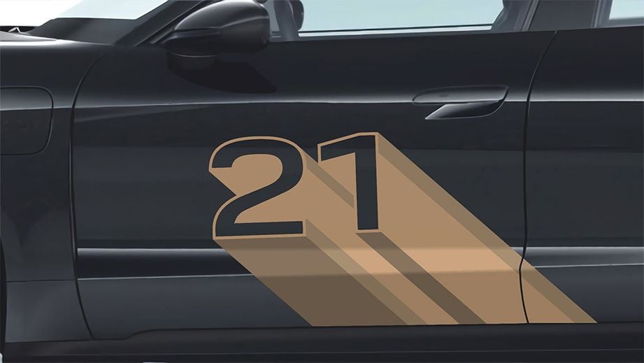 driver-side door of a Porsche Taycan