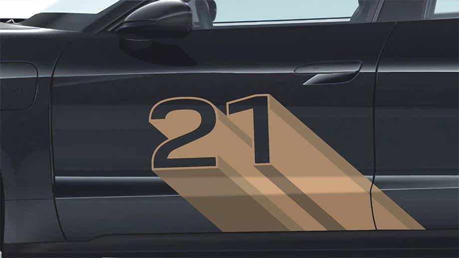 driver-side door of a Porsche Taycan