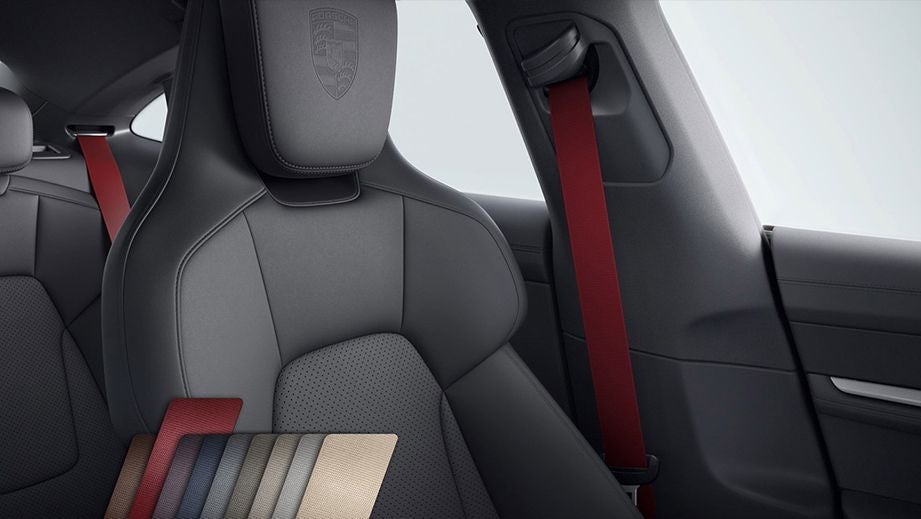 front seat interior of a Porsche Taycan