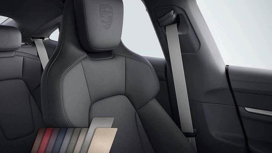 interior front seat of a Porsche Taycan
