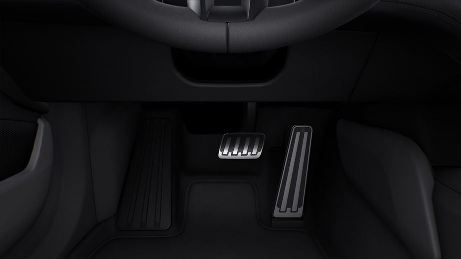 Pedal area of a Porsche Taycan