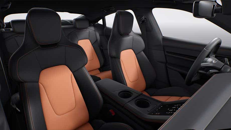 interior dashboard and seats of a Porsche Taycan