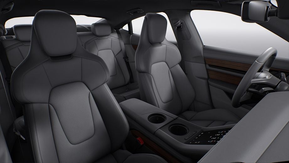 interior front seats and dashboard of a Porsche Taycan