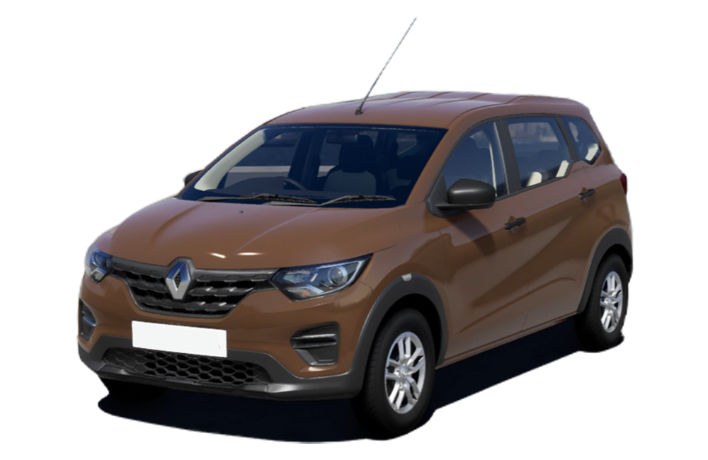 front three-quarter of a Cedar Brown Renault Triber 2019-2024