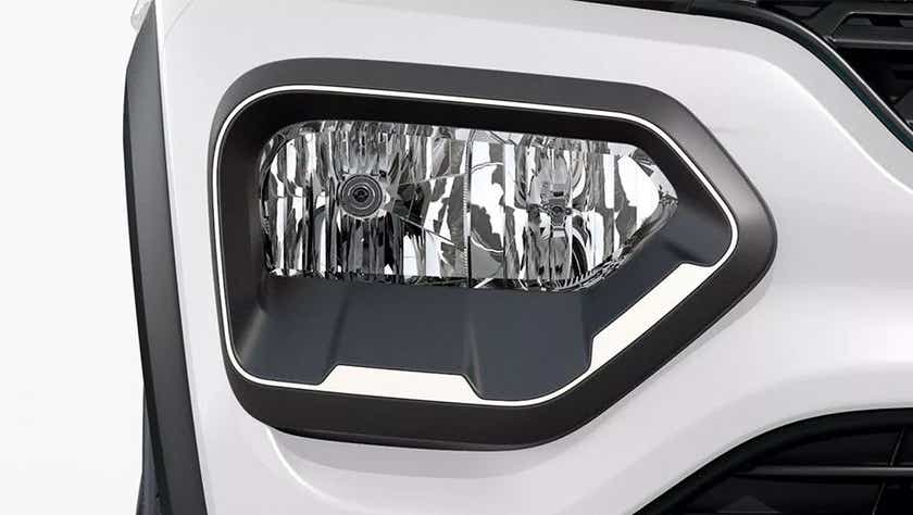 Headlight close-up of a Renault KWID