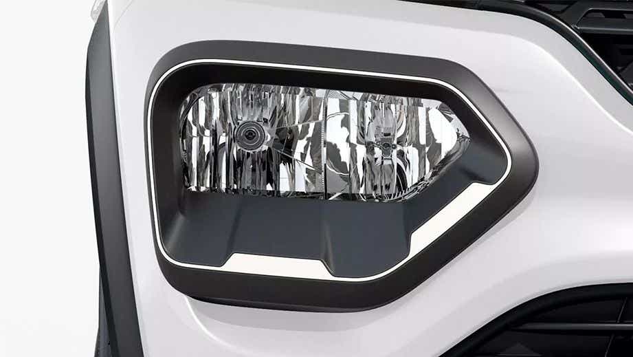 Headlight close-up of a Renault KWID
