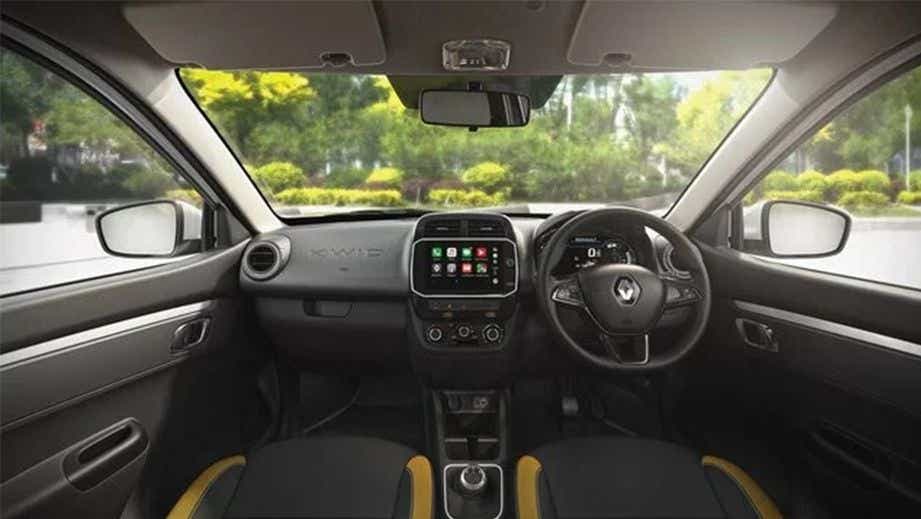interior dashboard of a Renault KWID