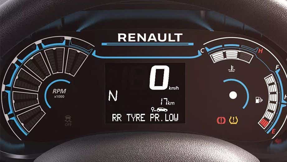 Instrument cluster display of a Renault KWID