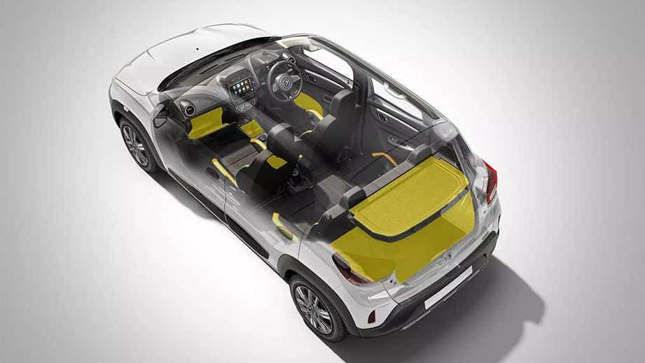 interior and boot area of a Renault KWID