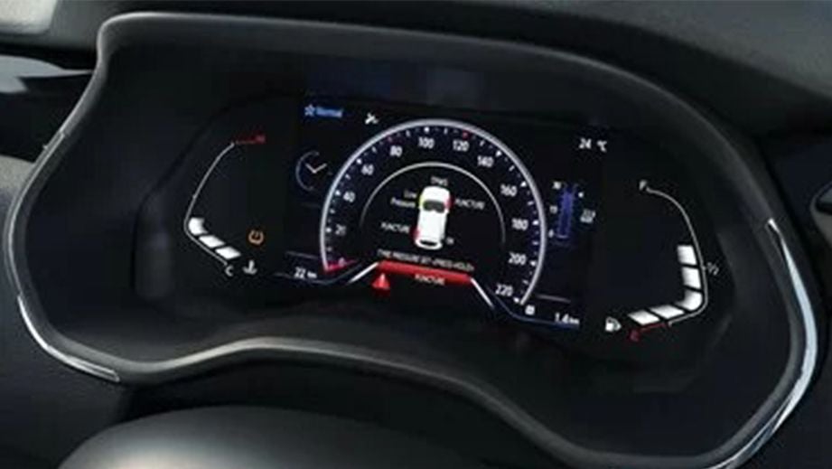 instrument cluster of a Renault Kiger 2023-2024
