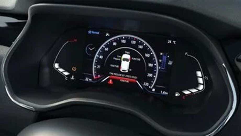 instrument cluster of a Renault Kiger 2023-2024