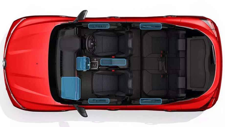 top view interior of a Renault Kiger 2023-2024