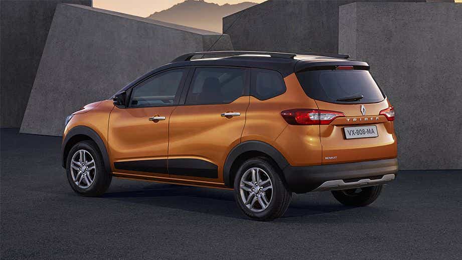 rear three-quarter view of a Renault Triber 2019-2024