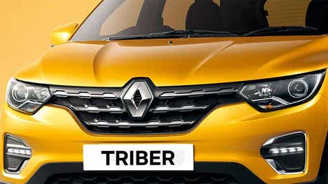 front grille and headlight view of a Renault Triber 2019-2024