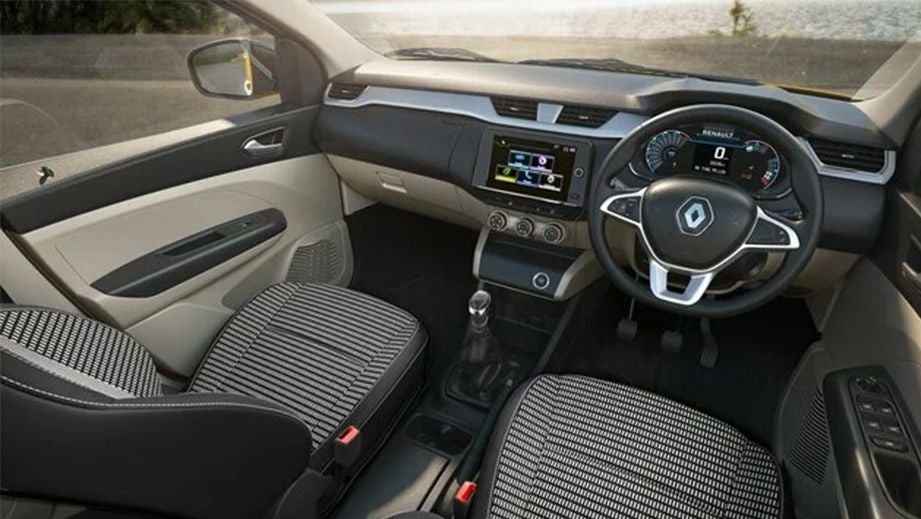interior dashboard of a Renault Triber 2019-2024