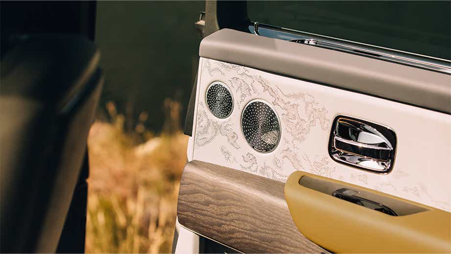 front door interior detail of a Rolls-Royce Cullinan Series II