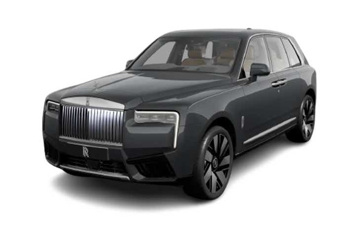 front three-quarter of a Anthracite Rolls-Royce Cullinan Series II
