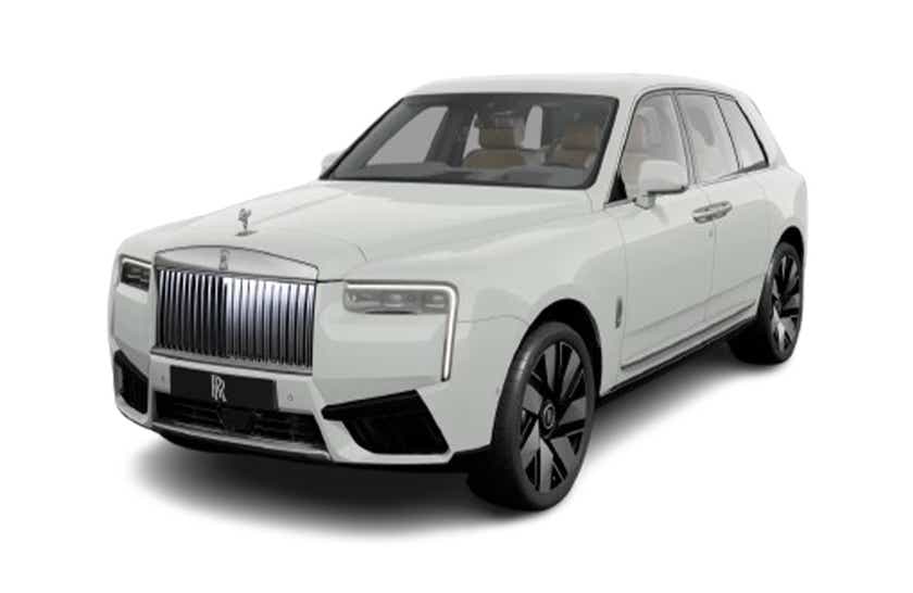 front three-quarter of a English White Rolls-Royce Cullinan Series II