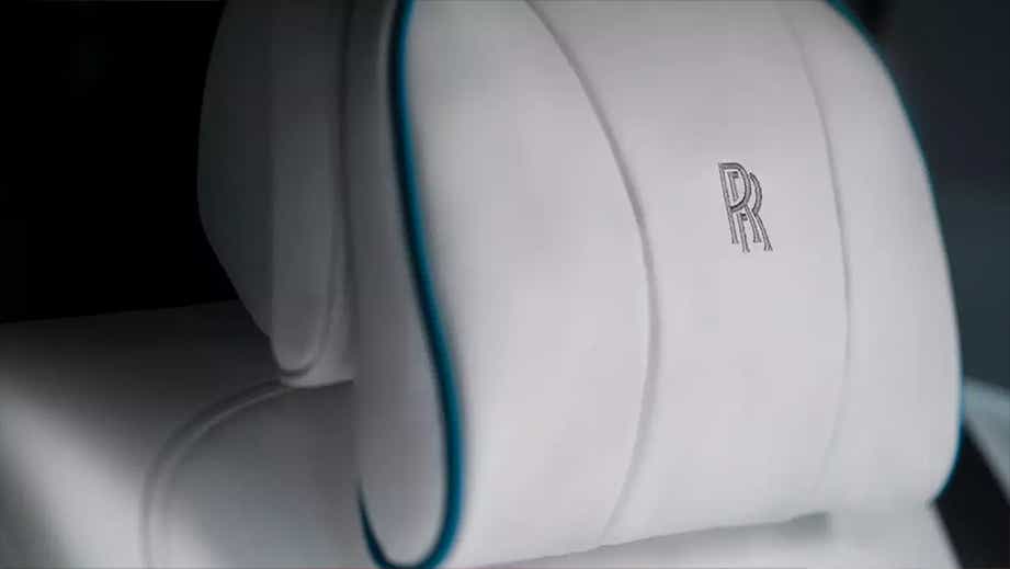 headrest close-up of a Rolls-Royce Cullinan